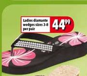 Ladies Diamante Wedges Sizes 3-8-Per Pair