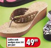 Ladies Cork Wedges Sizes 3-8-Per Pair