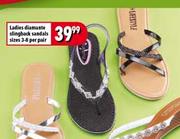 Ladies Diamante Slingback Sandals Sizes 3-8-Per Pair