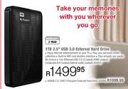WD 1TB 2.5" USB 3.0 External Hard Drive