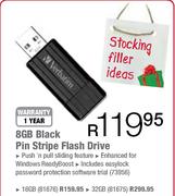 Verbatim 16GB Black Pin Stripe Flash Drive
