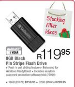Verbatim 8GB Black Pin Stripe Flash Drive