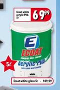 Ecoat White Acrylic PVA-5Ltr
