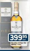Macallan 10 year Old Whisky-750ml Each
