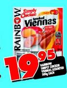 Rainbow Simply Chicken Viennas 500g-Each