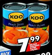 Koo Peach Slices/Halves in Syrup-410g each