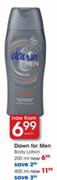 Dawn For Men Body lotion- 400ml Each 