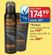 Piz Buin Active Lotion SPF 15 150ml-Each