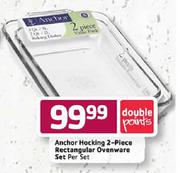 Anchor Hocking 2-Piece Rectangular Ovenware Set-per set
