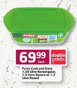 Pyrex Cook and Store 1.25 Ltr Rectangular, 1.5 Ltr Square or 1.2 Ltr Round-each