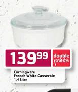 Corningware French White Casserole-1.4 Ltr