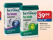 Bettaway Adults,Woman,Men Or Seniors-30 Tablets Per Pack