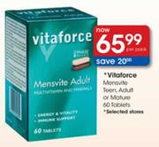 Vitaforce Mensvite Teen,Adult Or Mature-60 Tablets Per Pack