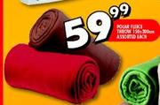 Polar Fleece Throw 150 x 200cm Assorted-Each