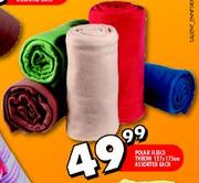 Polar Fleece Throw 127 x 175cm Assorted-Each