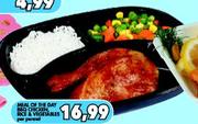 Meat Of The Day BBQ Chicken, Rice & Vegetables