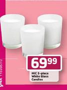 Mic 3-Piece White Glass Candles