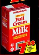 Ritebrand Long Life Full Cream Milk-1ltr