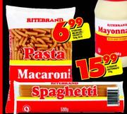 Ritebrand Pasta Macaroni/Spaghetti-500g Each