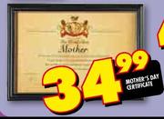 Mother's Day Certificate