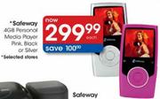 Safeway 4GB Personal Media Player Pink,Black or Silver-Each