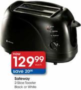 Safeway 2-Slice Toaster Black or White-Each