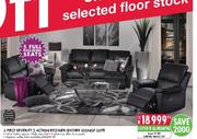 3 Piece Beverley 5 Action Recliner Leather Lounge Suite