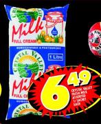 Crystal Valley Fresh Milk Assorted-1ltr Sacket Each