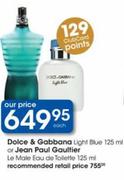 Doice & Gabbana Le Male Eau De Toilette-125ml Each