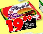 Florida Frozen Chicken Beefy Burgers-1kg Each