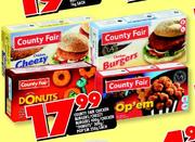 County Fair Chicken Burgers/Cheezy burgers/Chicken Donuts/popem-400/300/200gm