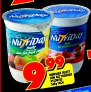 Nutriday Fruity Low Fat Yoghurt Assorted-500g each