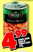 Rhodes Baked Beans in Tomato Sauce-410gm