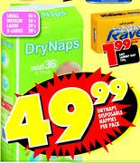 Drynaps Disposable Smalll Nappies-46's Per Pack