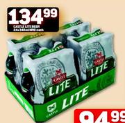 Castle Lite Beer NRB-24 x 340ml Each