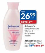 Johnson's 24 Hours Moisture Vitamin E Body Lotion-400ml