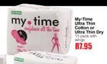 My Time Ultra Thin Cotton Or Ultra Thin Dry-10's Pack With Wings