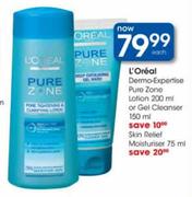 L'Oreal Dermo-Expertise Pure Zone Lotion-200ml Or Gel Cleanser-150ml