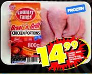 Country Range Frozen Braai 'N Grill Chicken Portions-800g 