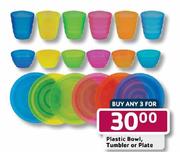 Plastic Bowl,Tumbler Or Plate-3's