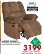 Antonio Recliner in Corduroy Fabric
