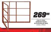 C2H F7 Steel Window Frame With Burglar Bars-533mmx949mm