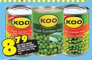 Koo Fresh Garden Peas/Mint/In Curry Sauce/Peas & Potatoes In Curry Sauce-410g Each