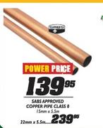 Sabs Approved Copper Pipe Class 0-15mm x 5.5m