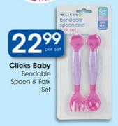 Clicks Baby Bendable Spoon & Fork Set