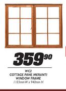 WC2 Cottage Pane Meranti Window Frame-1103mm(w)x940mm(h)