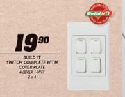 Build It Switch Complete With Cover Plate-4-Lever 1-Way 2x4