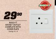 Build It Socket Outlet Complete With Cover Plate-16amp 4x4