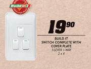 Build It Switch Complete With Cover Plate-3-Lever 1-Way 2x4