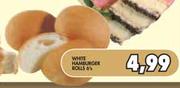 White Hamburger Rolls-6's
